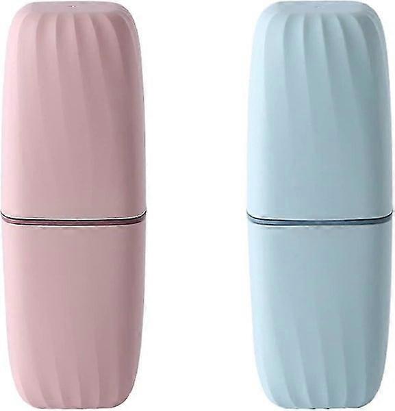 Portable Travel Toothbrush Case and Toothpaste Cup Organizer for Camping