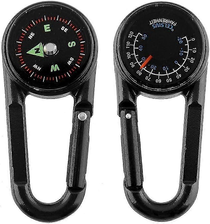 3 In 1 Compass With Carabiner + Thermometer Multifunction