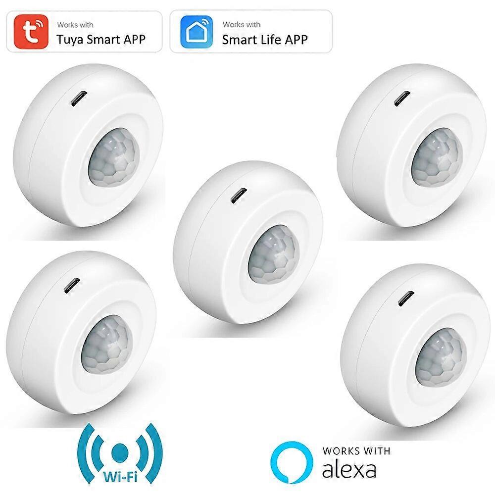 Tuya USB Powered PIR Bewegungsmelder Detektor 360 Erkennung WIFI Bewegungssensor Smart Life APP Home Security Alexa Routine Set