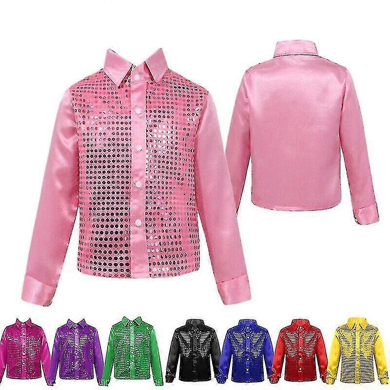 Bambini Shiny Paillettes Camicia Da Ballo Ragazzi Studenti - Foto 6