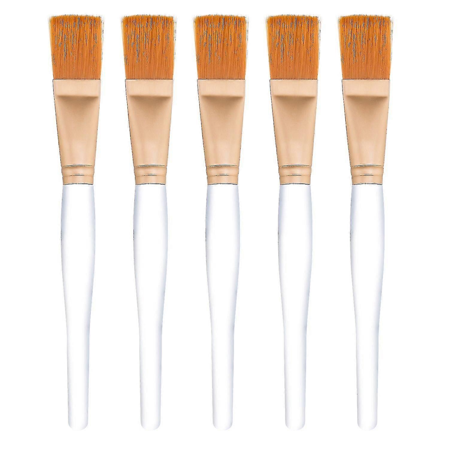 Facial Mask Brush Makeup Brushes Cosmetic Tools With Clear Plastic Handle, 5 Pack