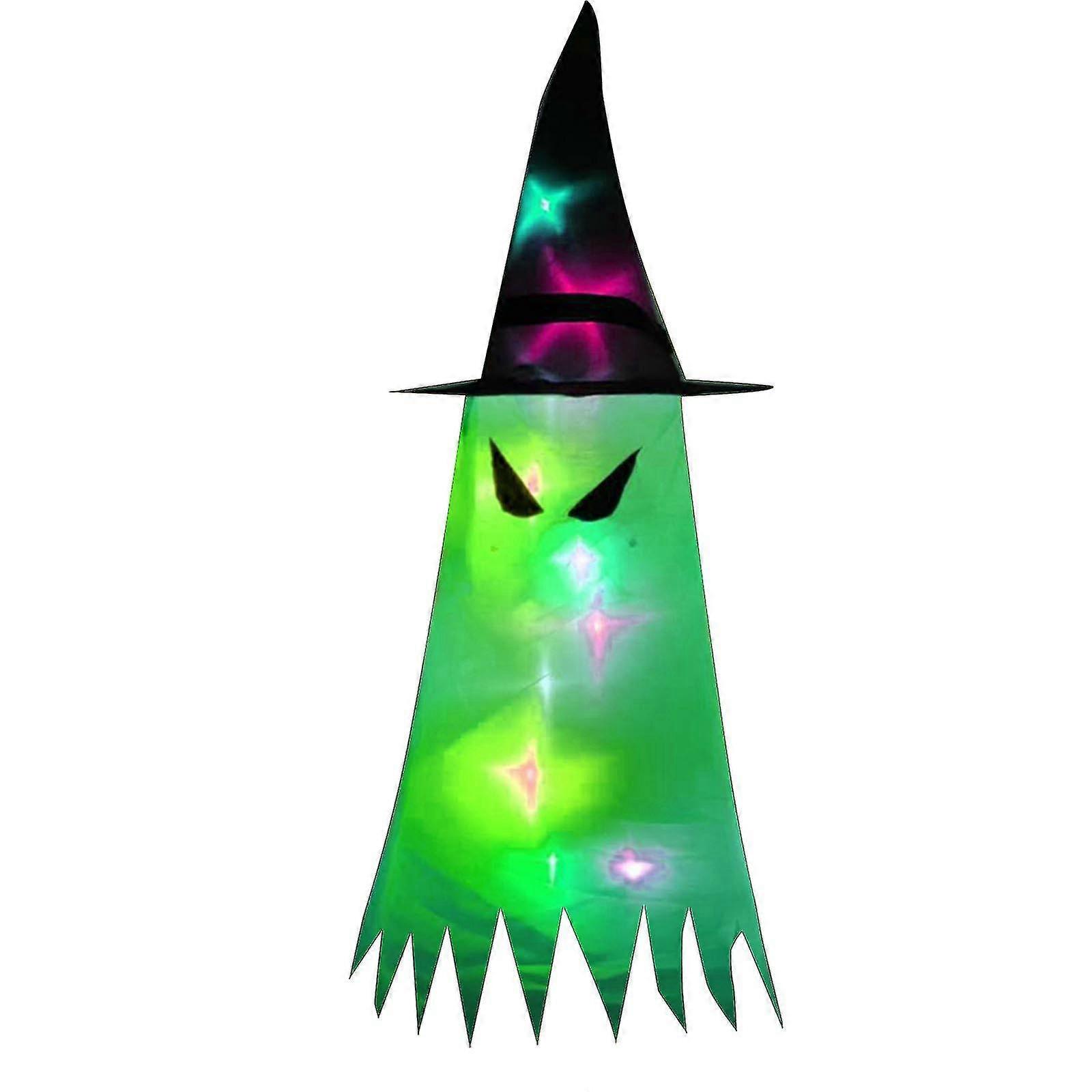 Garden Decoration Glowing Halloween Holiday Led Lights Witch Hat Lamp Pendant