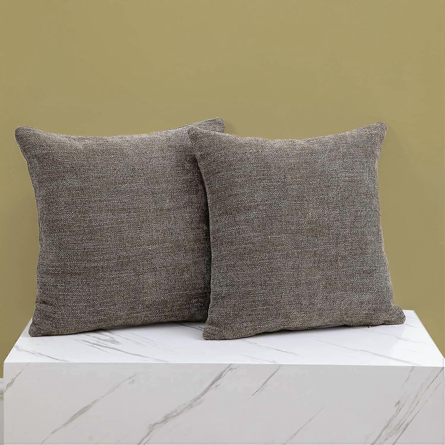 Travesseiro marrom claro cobre conjunto de 20x20 polegadas de 2 Farmhouse Rustic Decorative