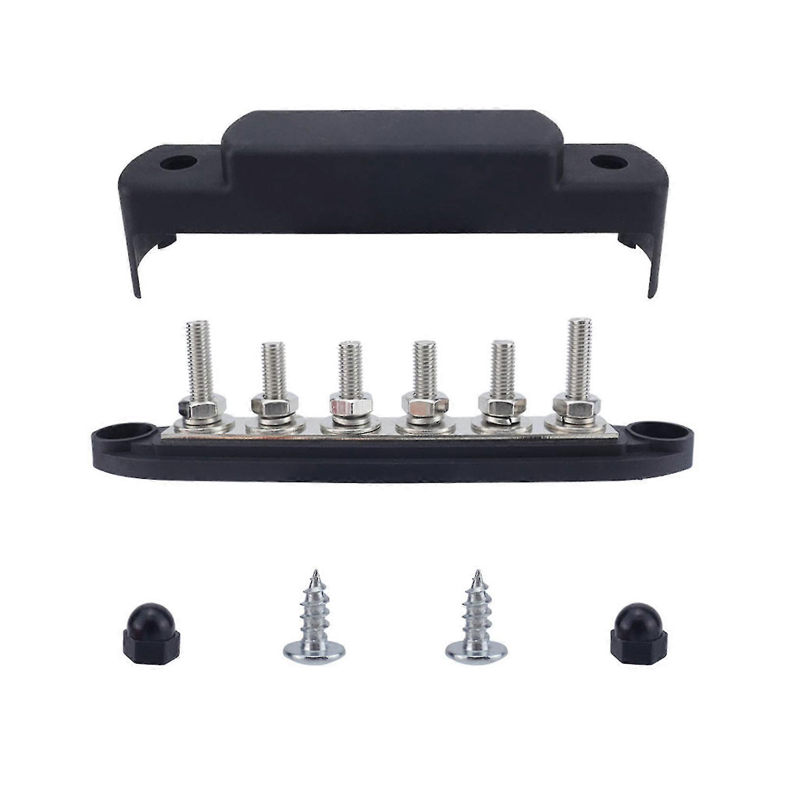 Large 6 Point Terminal Busbar Single Row Reinforced Base Marine RV Busbar for Boat Truck