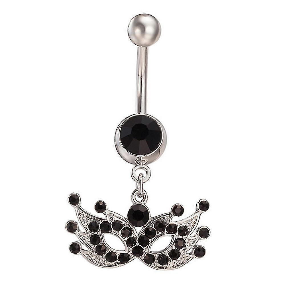 Dancing Party Mask Navel Ring Diamanted With Zircon