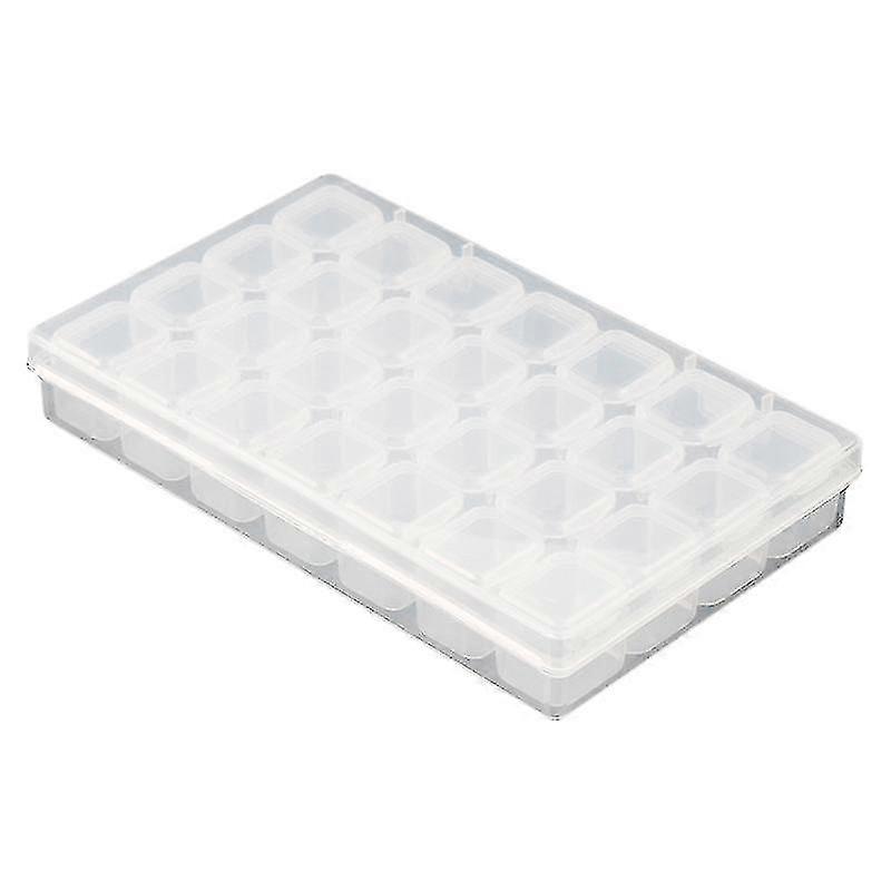 17x10.8cm Rectangle 28 Slots Jewelry Plastic Storage Box Container