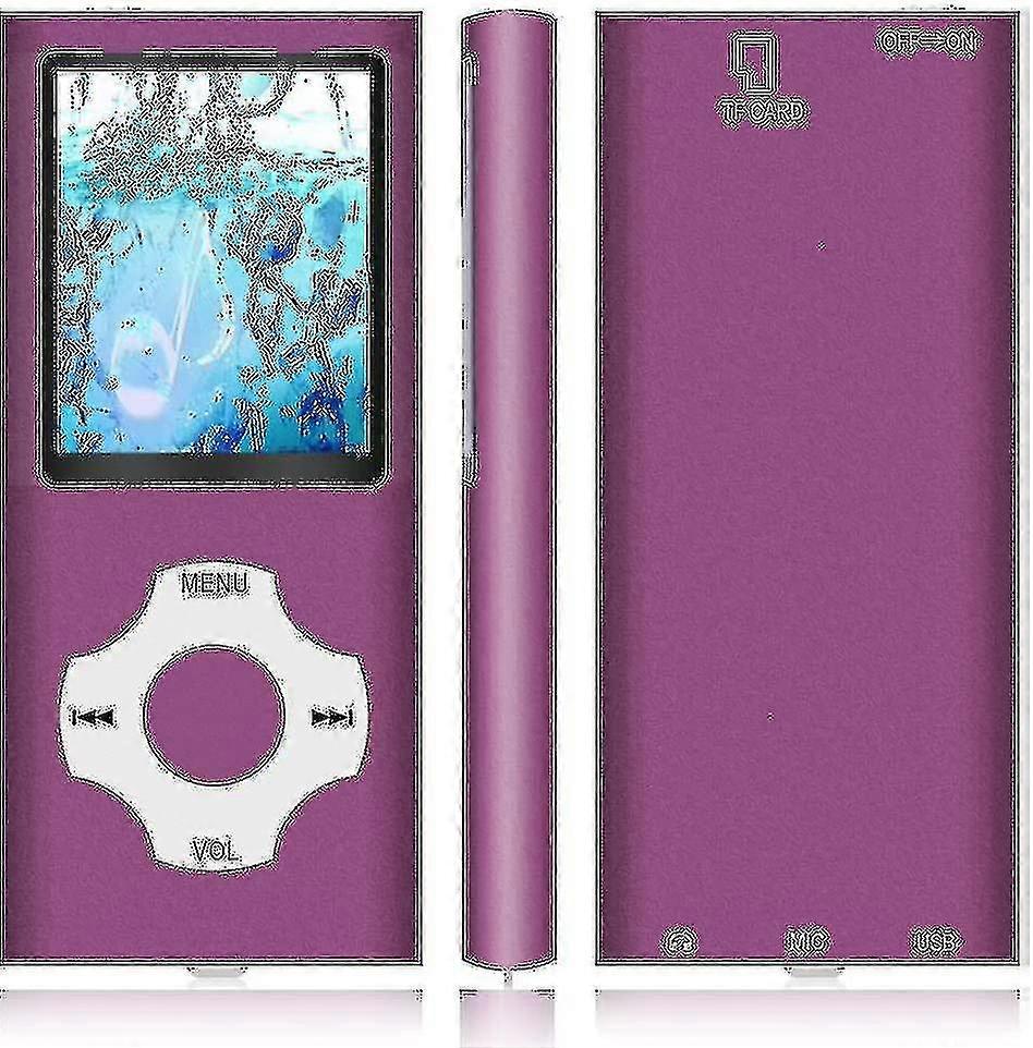 Mp3 Player / Mp4 Player, Mp3 Music Player With 64gb/ 32gb/16gb Memory Sd Card Slim Classic Digital Lcd 1.82''-colordark Purple-32gb