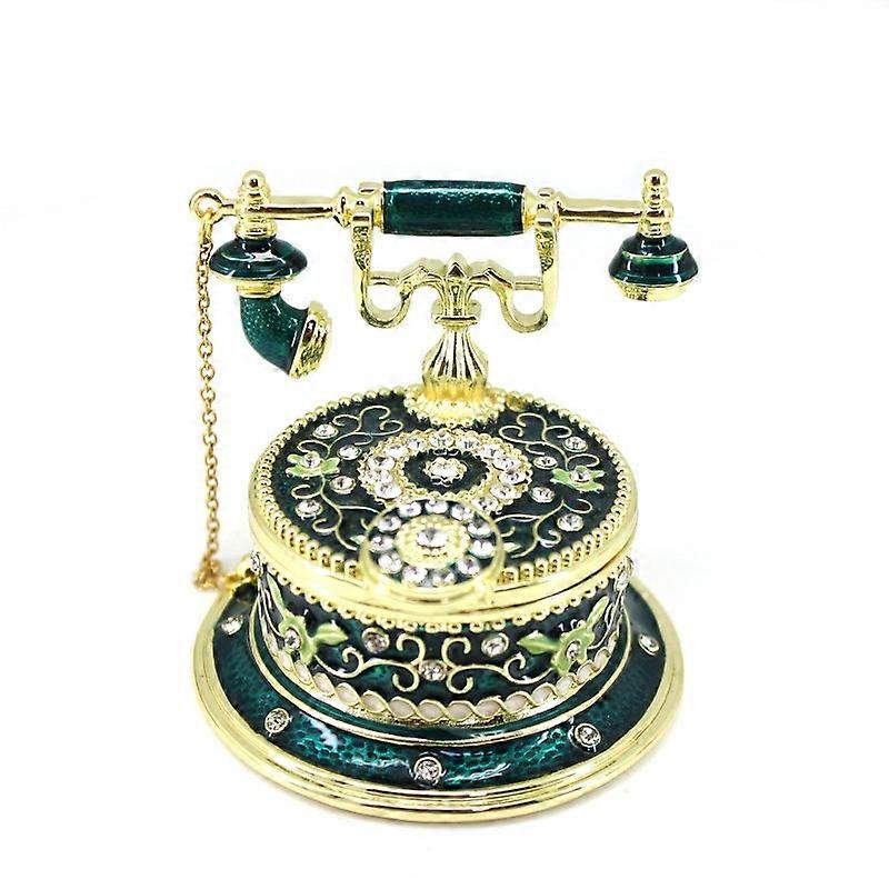 Hand Painted Enameled Decorative Telephone