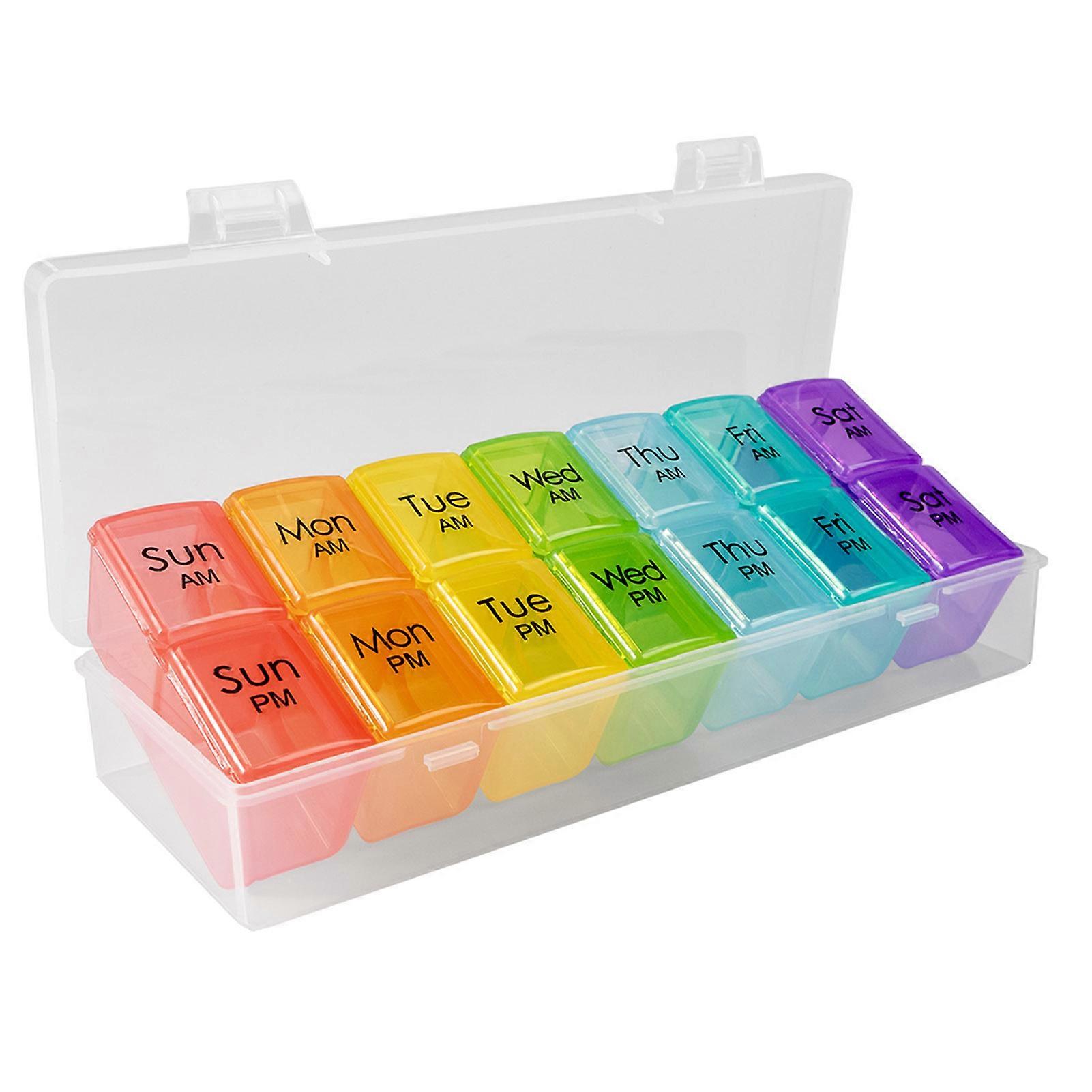 Pill Organizer Storage Box Large Capacity Multiple Compartments BPA Free Weekly Organization Transparent Material Pill Container Tablet Organizer