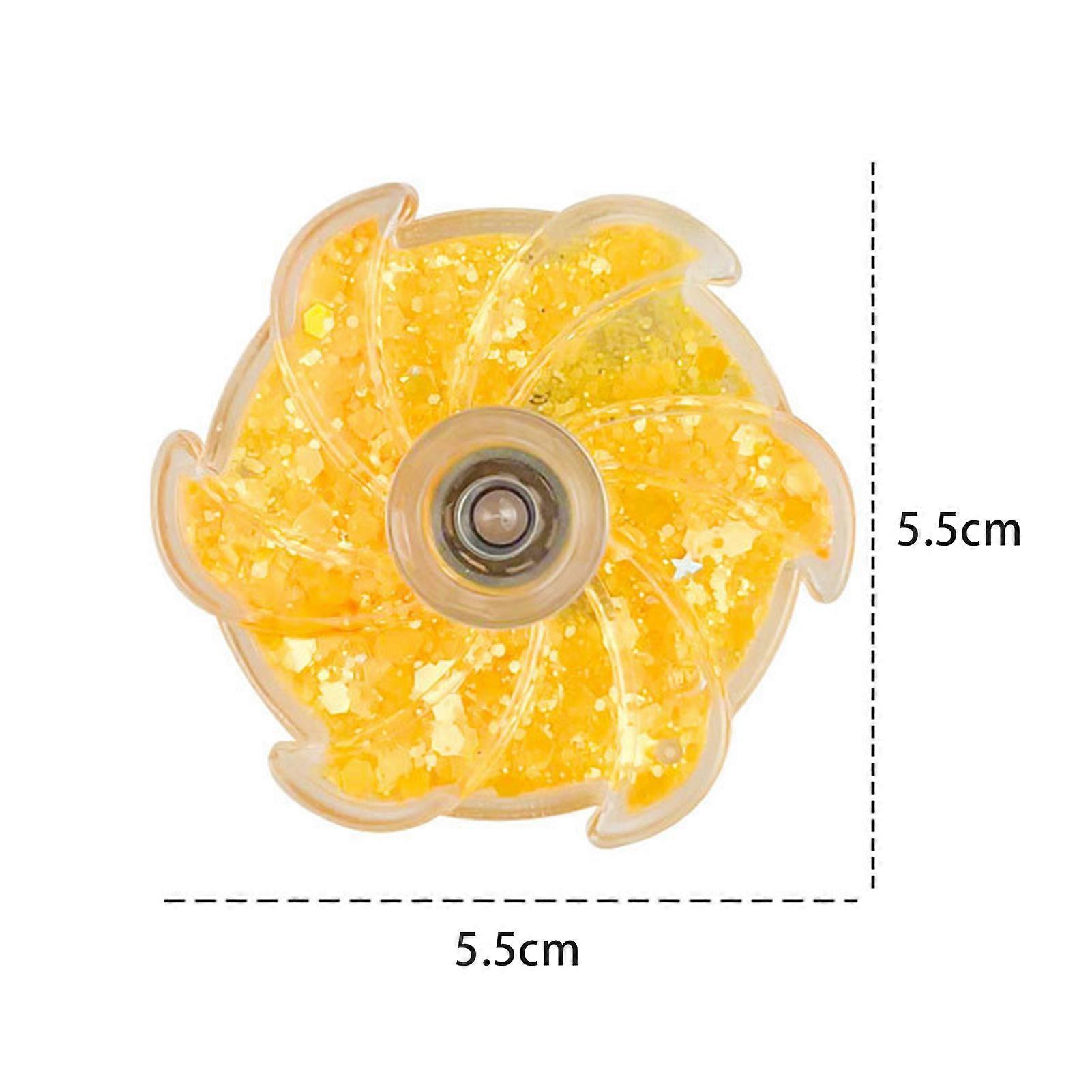 Flower Spinner Fidget Toy Glitter Quicksand Filled Stress Relief Finger Flexibility Training Spinning Top Fingertip Gyro Kids Teens Adults Birthday Gi