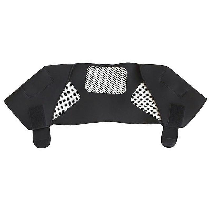 Shoulder Pad Self-heating Magnetic Therapy Faux Leather Adjustable Soft Shoulder Strap for Sports Qinhai