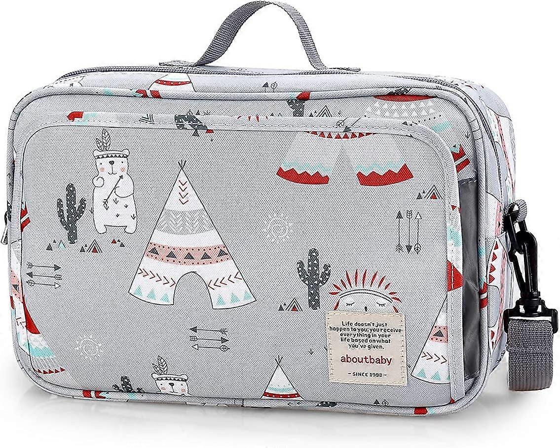 Pram Buggy Bag Organiser & Stroller Organiser,Large Stroller Storage with Deep Cup Holder(Light Grey)