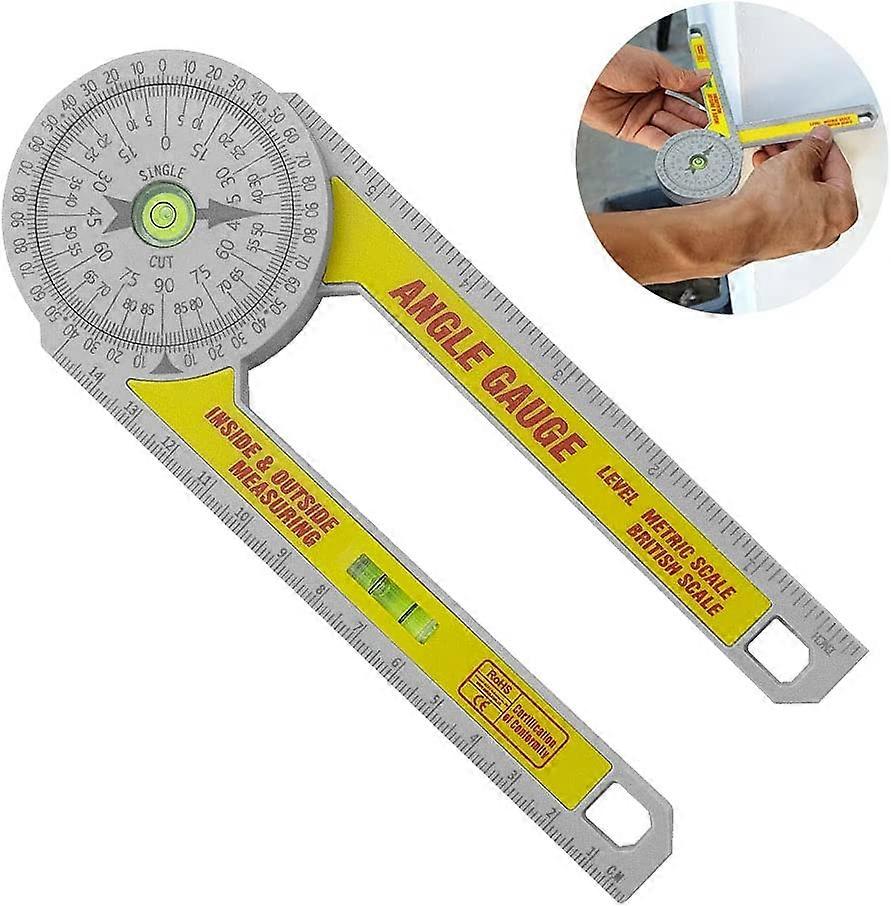 ABS Miter Protractor 2 in 1 Handheld Digital Angle Protractor 0 to 360 Engineering Rust Proof Miter Protractor Inches and Centimeters for Carpenter Pl
