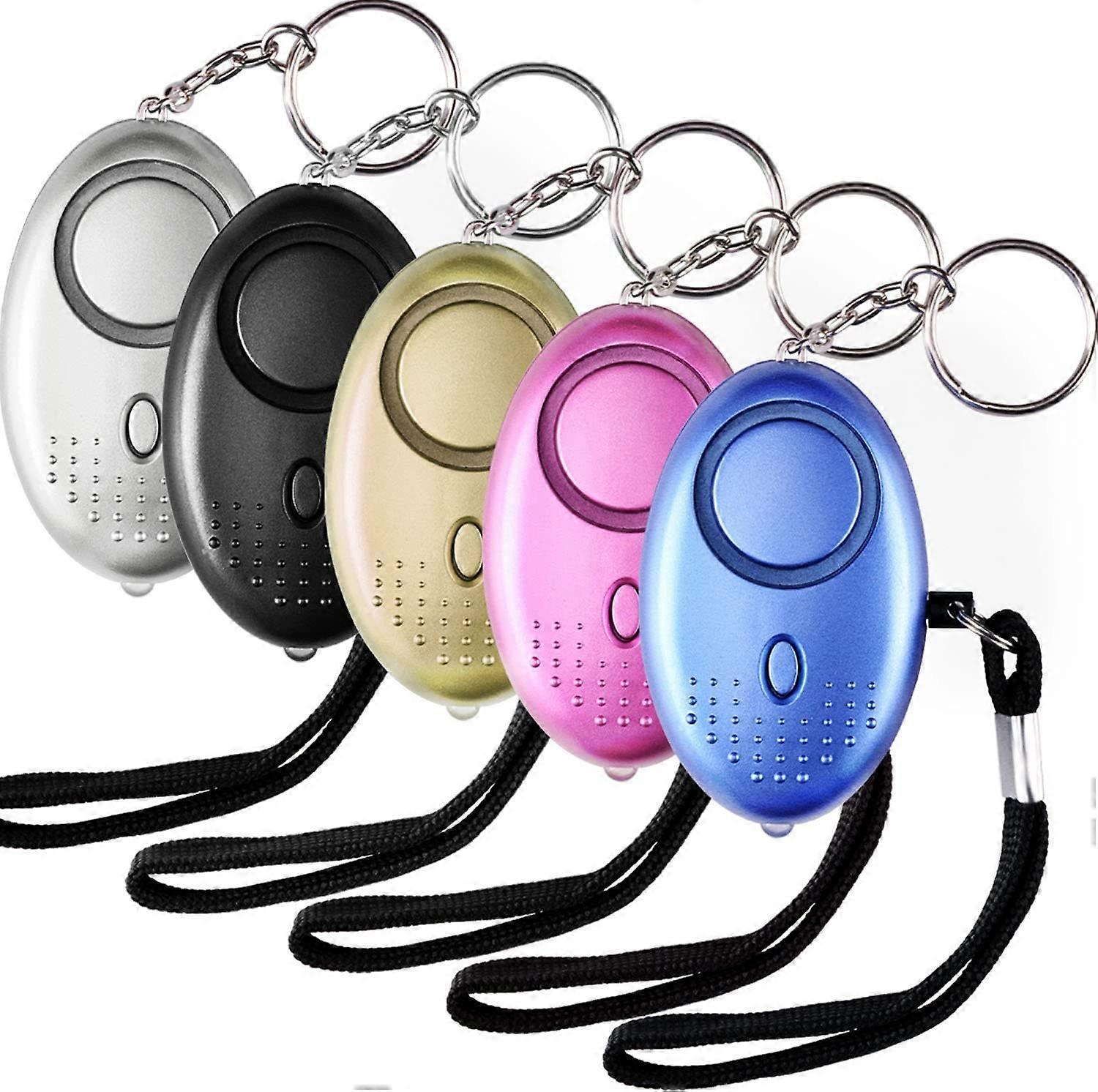 5 PACK 130db Personal Security Alarm Keychain with LED light