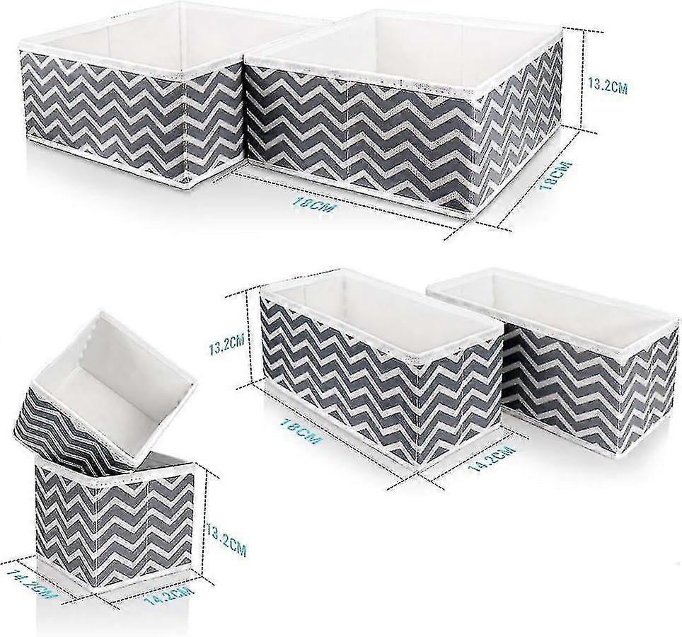 6 Packs Wardrobe Closet Organisers Container Baskets Cubes Foldable Drawer Dividers