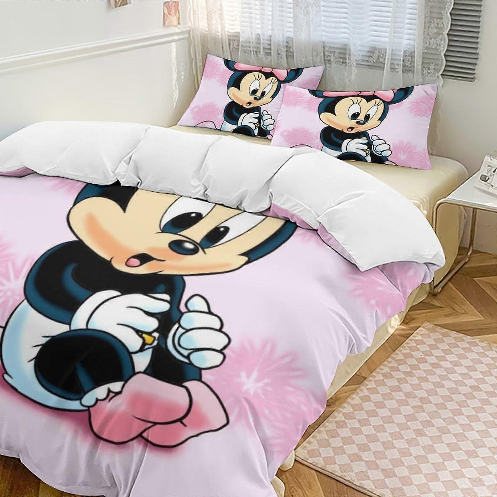 v4007  Bed Sheets Bedding Minnie MouseCartoon Collection 3-Piece Comforter Set, Personalized Bedding Decor for Kids And Teens  Bed Sheets  yuq4007