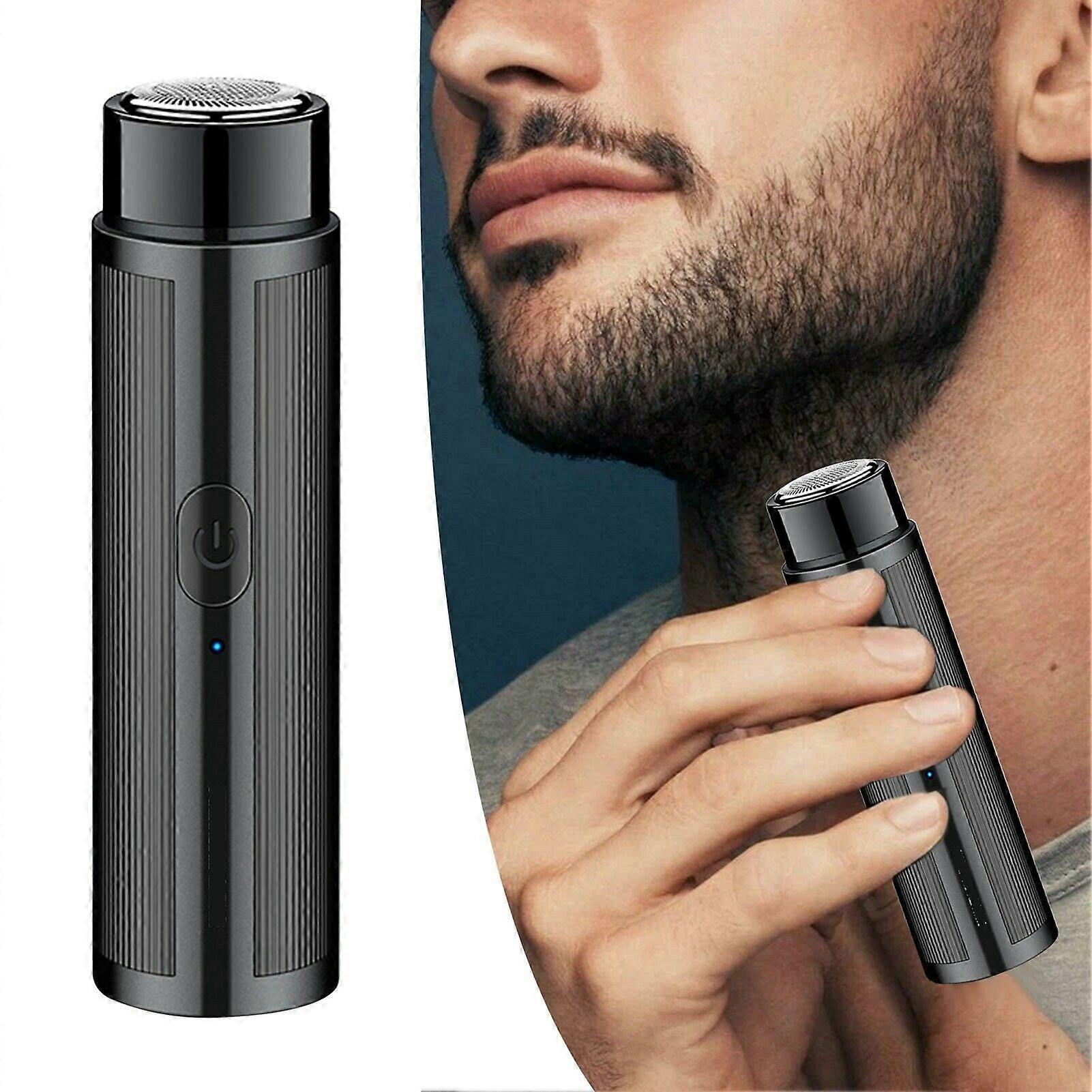 2W integrated portable electric shaver with detachable and washable rotating head / USB powered / built-in 160 mAh rechargeable battery Black portable