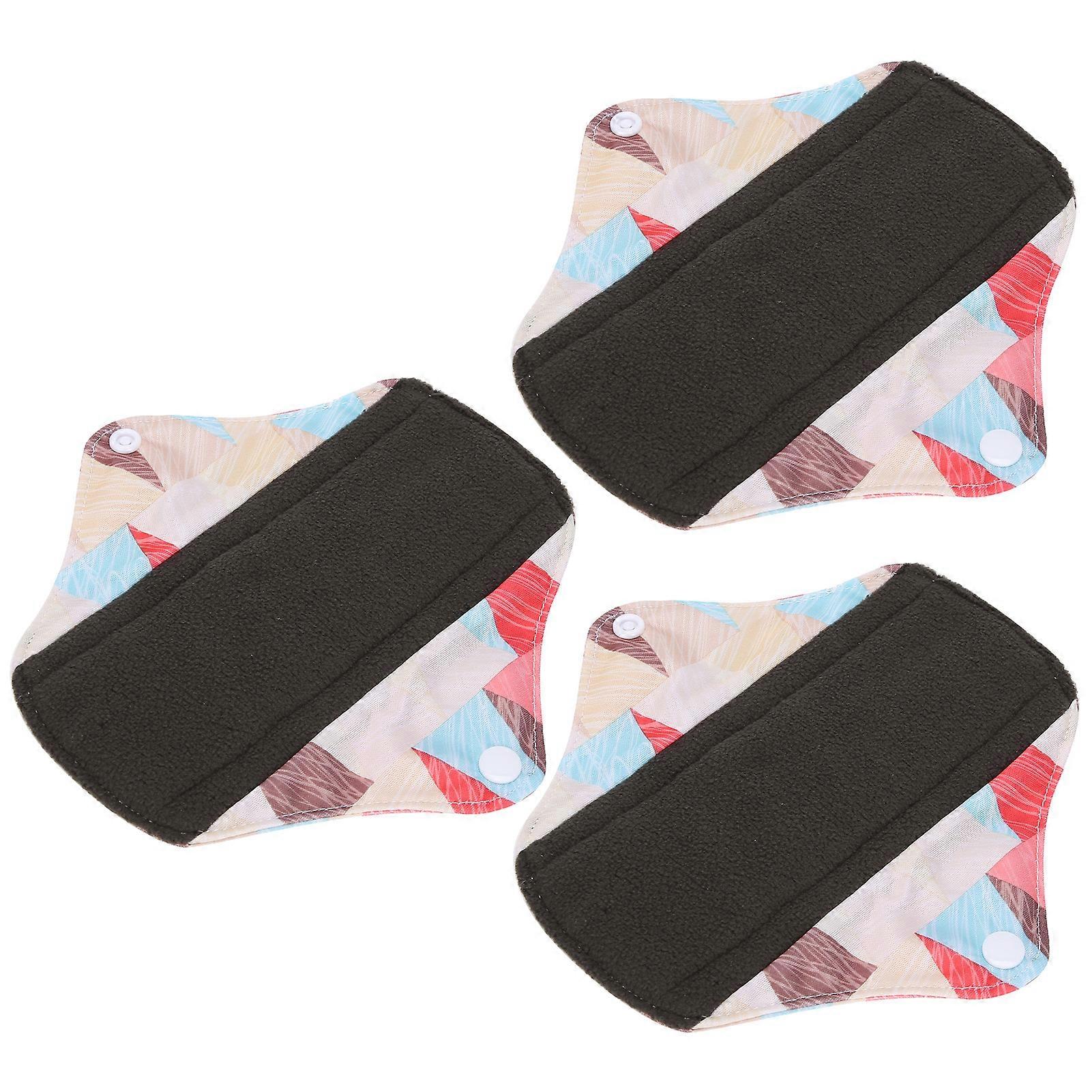 3pcs Cloth Sanitary Towels Washable Reusable Sanitary Towels Pads Menstrual Absorbent PadsN45
