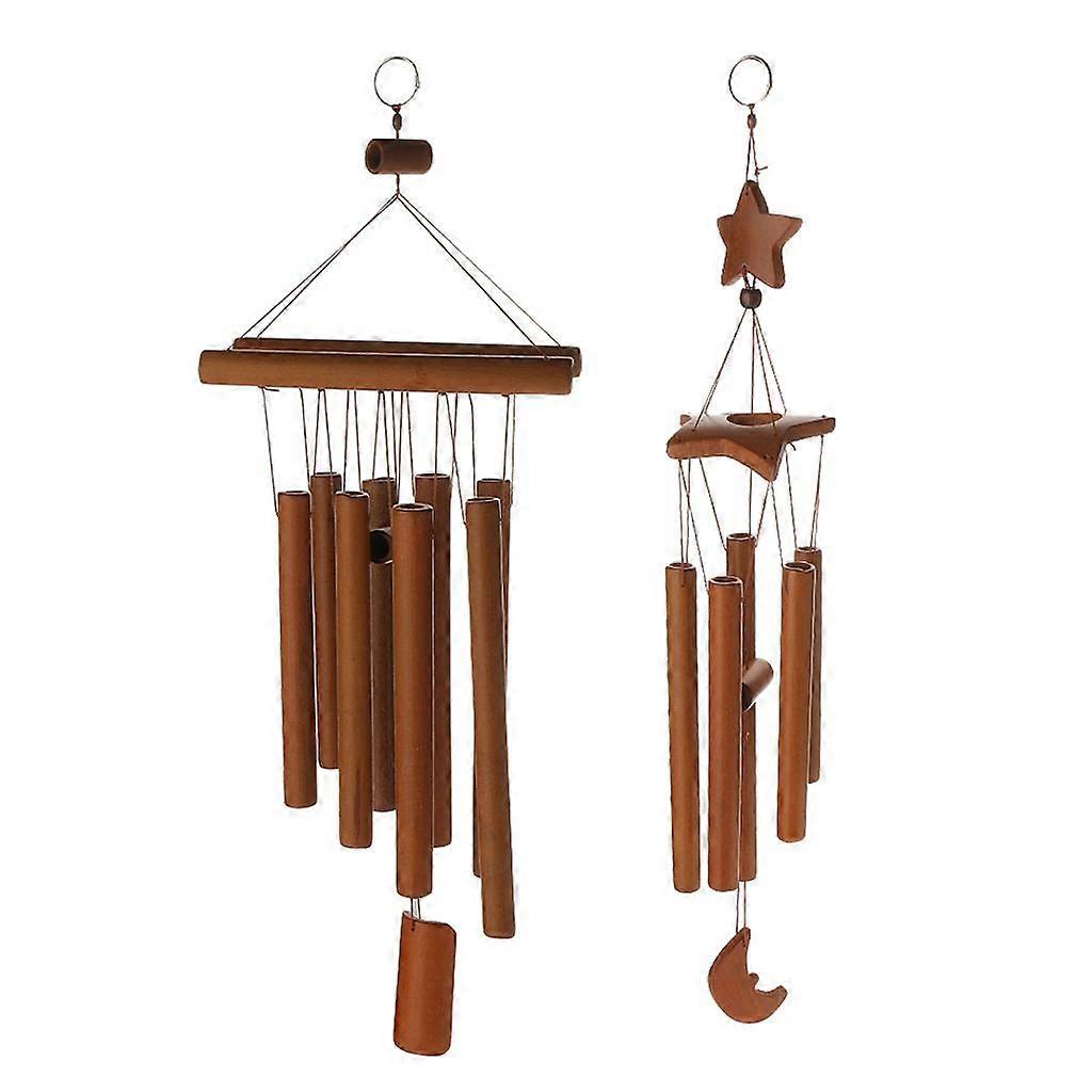 2Pcs Bamboo Windchime Durable Garden Wind Bell
