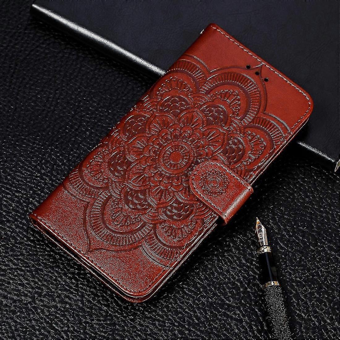 For Nokia 7.2 Mandala Embossing Pattern Horizontal Flip Leather Case With Holder & Card Slots & &