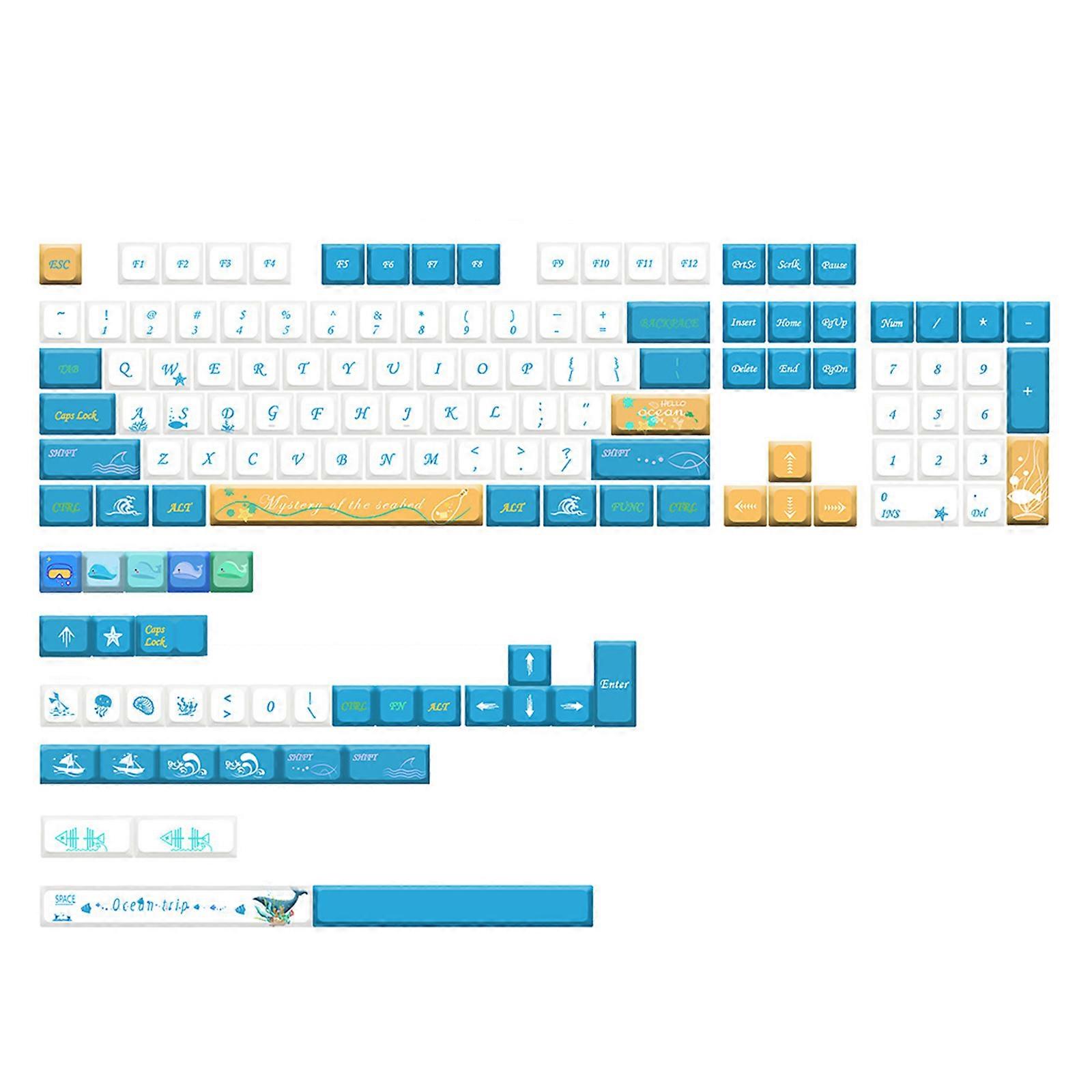 137Pcs DIY Custom Keycaps PBT Dye Subbed UnderseaMystery for Key Caps XDA Profile For GK61/rk61/dz60 Mechanical Keyboard