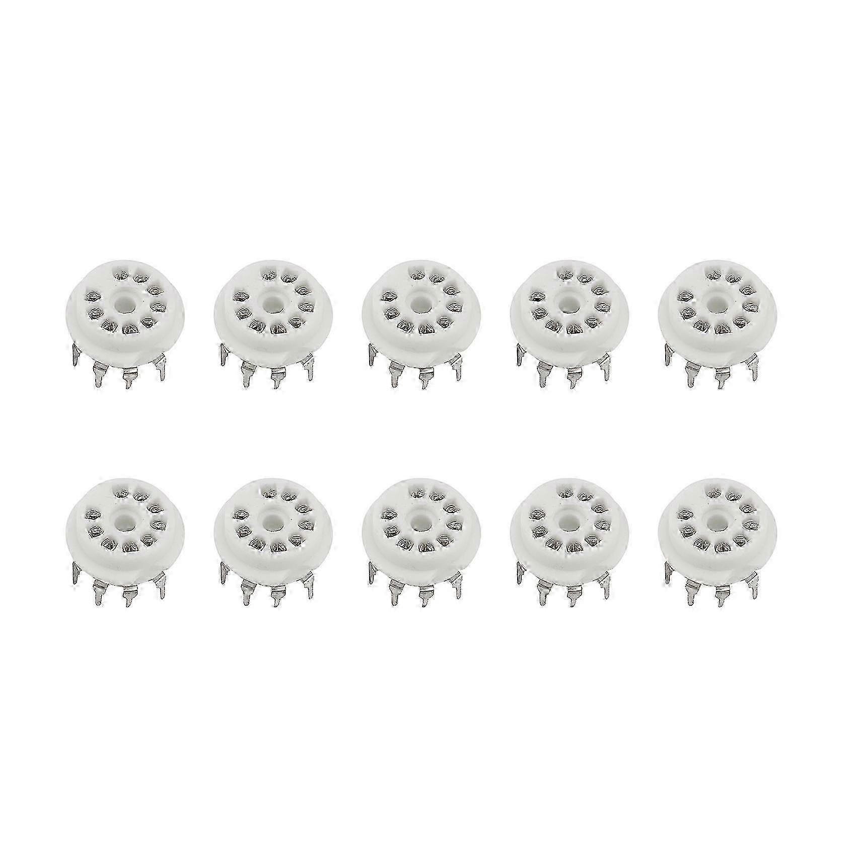 10PCS PCB 9Pin Ceramic B9A Vacuum Tube Socket Audio HIFI DIY Amps for 12AX7 12AU7 12AT7 ECC81 ECC82
