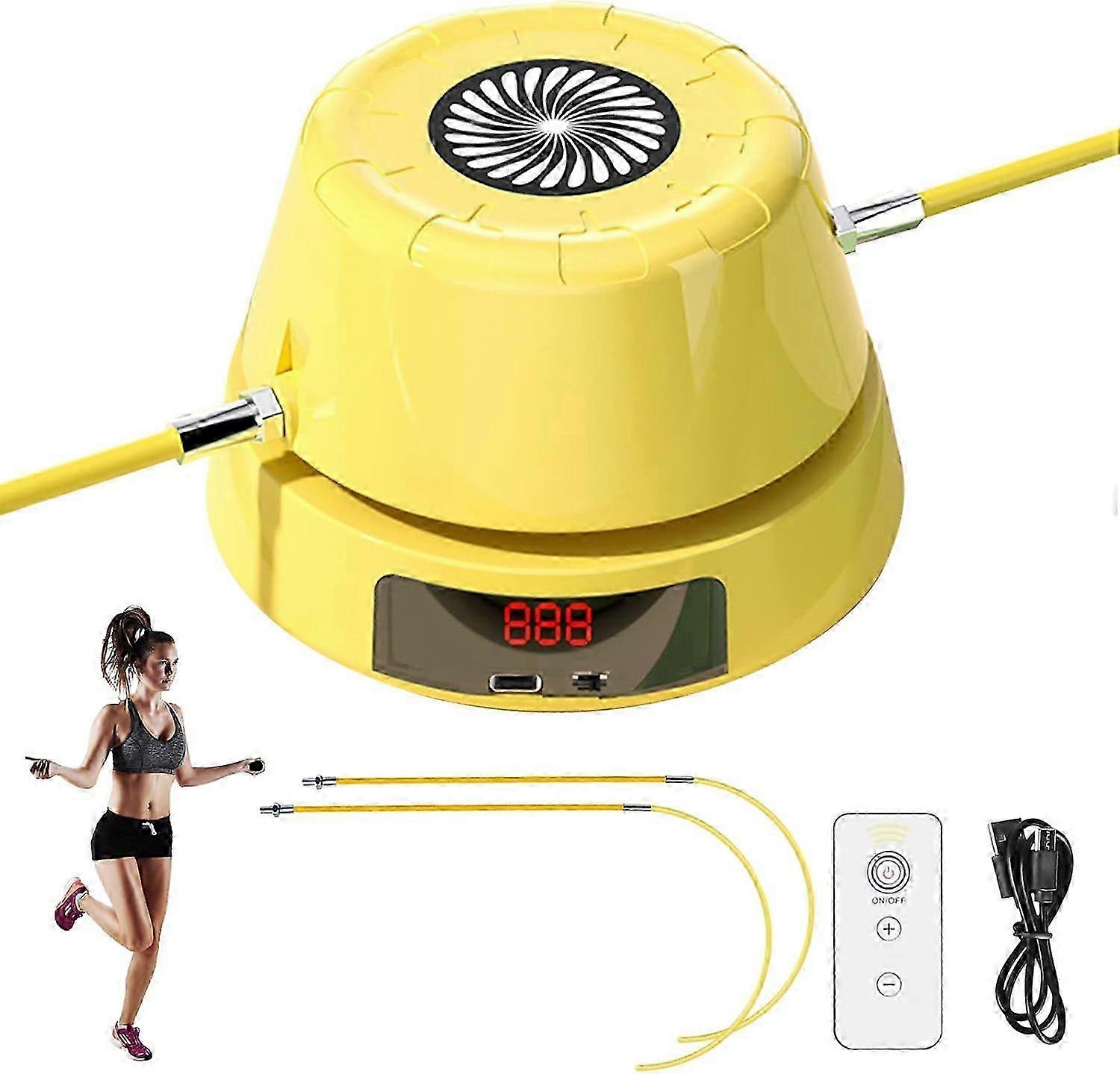 Jump Rope Machine, Intelligent Automatic Electric Rope Skipping Machine, Adjustment Multiplayer Jumping Rope with LED Display Counter