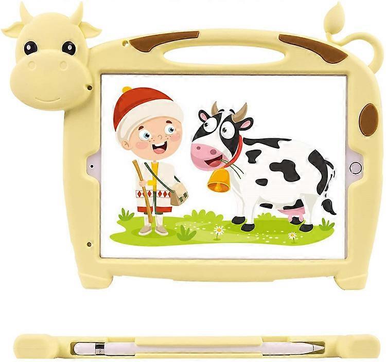 Super Soft Cute Cow Pattern iPad 10.2 Inch Case, Shockproof, Kid Friendly, Button Available, Stand Adjustable,Durable