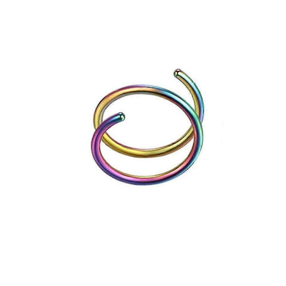 Rustfritt stål Double Nose Ring Single Hole Spiral Nose Ring smykker