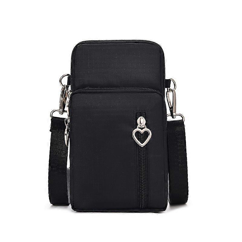 Black, Women's Cell Phone Bag, Cell Phone Bag with Shoulder Strap, Women's Crossbody Bag Cell Phone Pouch, Mini Shoulder Bag for Phone and Cards