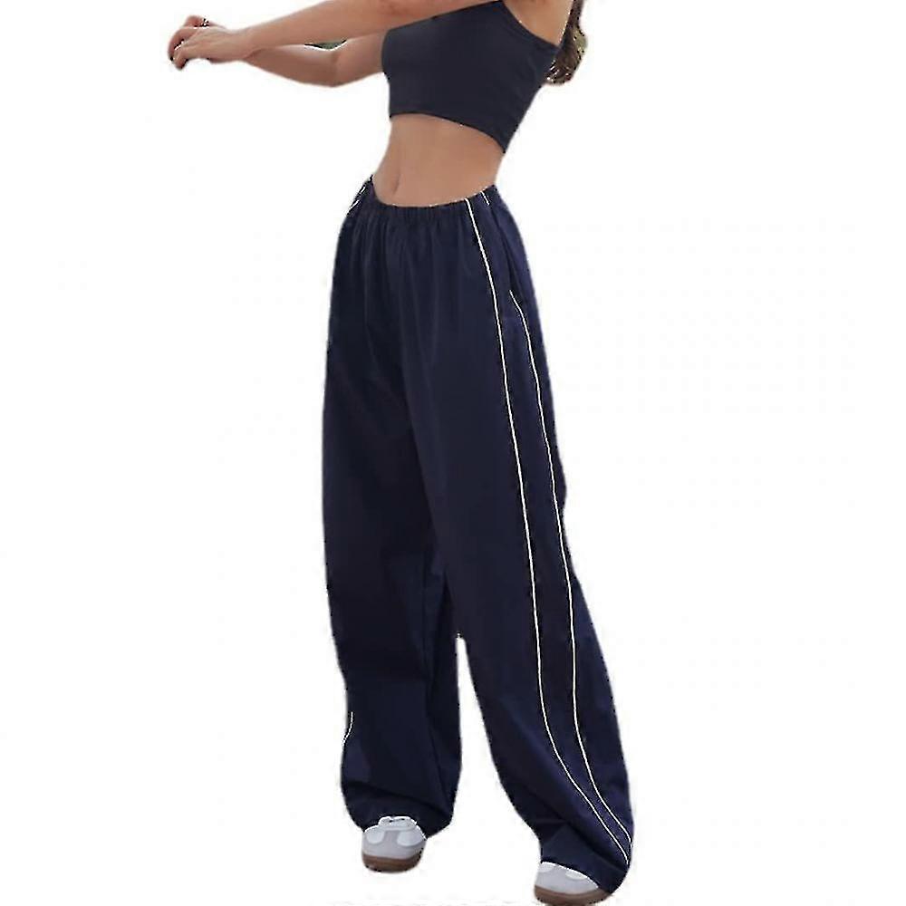 מכנסי מצנח לנשים מכנסי מסלול רחבים באגי y2k לנשים