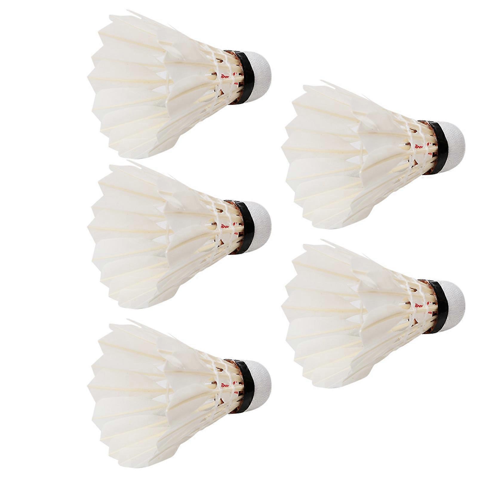 Durable Feather Badminton Shuttlecocks - 5PCS Set, for Outdoor and Indoor Training