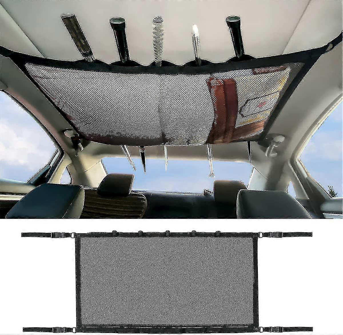 Supporto per auto Multiuso Auto Soffitto Storage Net Veicolo Rack Peschereccio Porta canna da pesca Regolabile Poliestere Canna da pesca Stoccaggio Rac