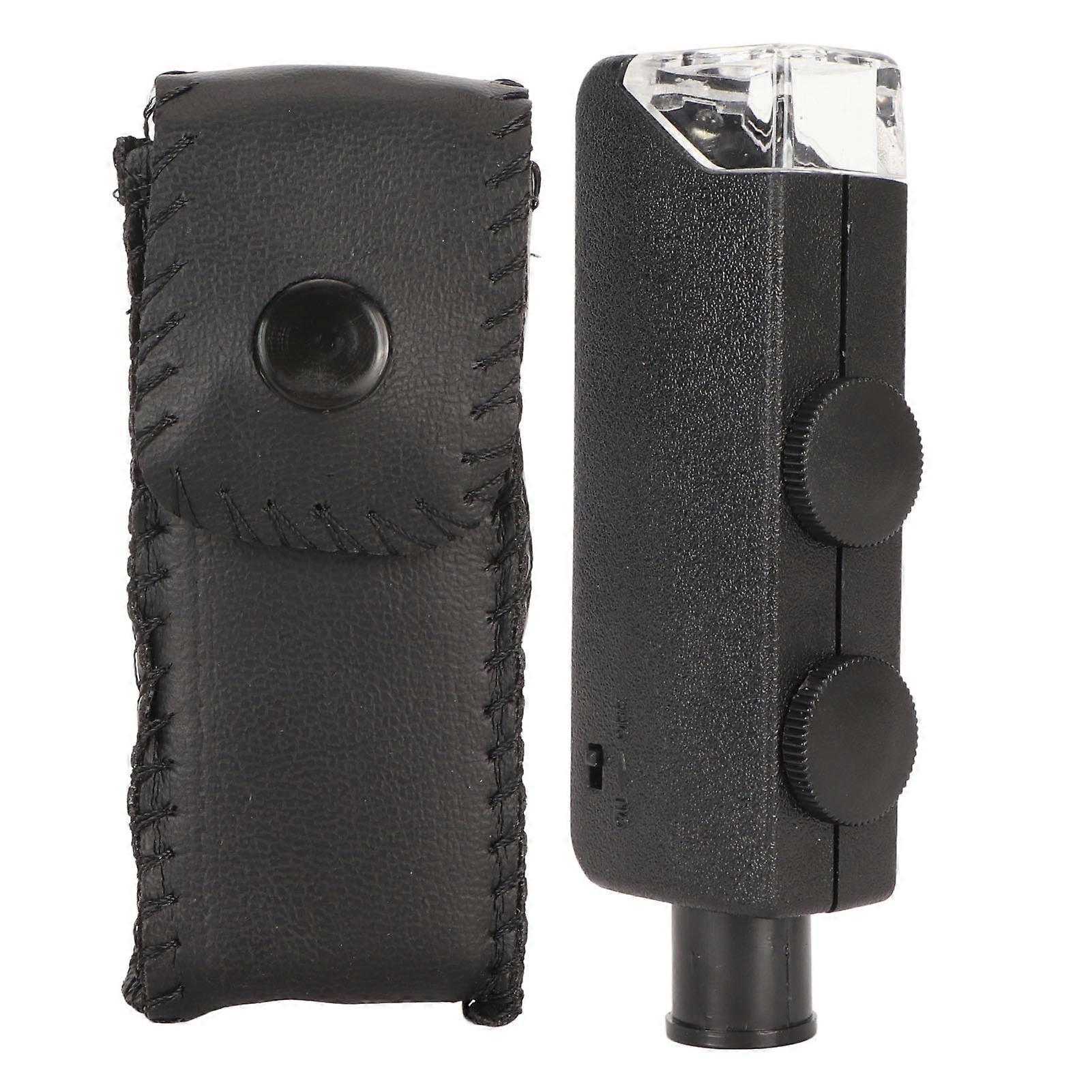 60x100x LED Lighted Pocket Microscope Adjustable Zoom Aspheric Lens System Mini Microscope