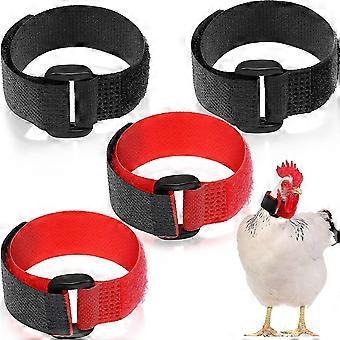 4 Pieces Rooster Collar, No Crow Chicken Collar Anti Hook Rooster Collar Neck Nylon Adjustable Prevent Screaming Zekai