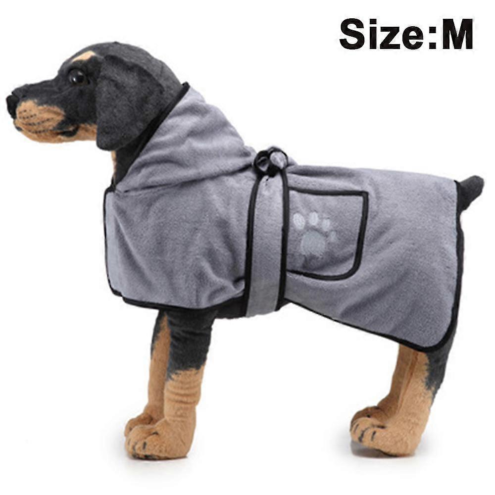 Pet Drying Towel Dog Blanket Microfibre Dog Bathrobe Puppy Cat Absorbent Quick Drying Towel Super Soft-grey-m