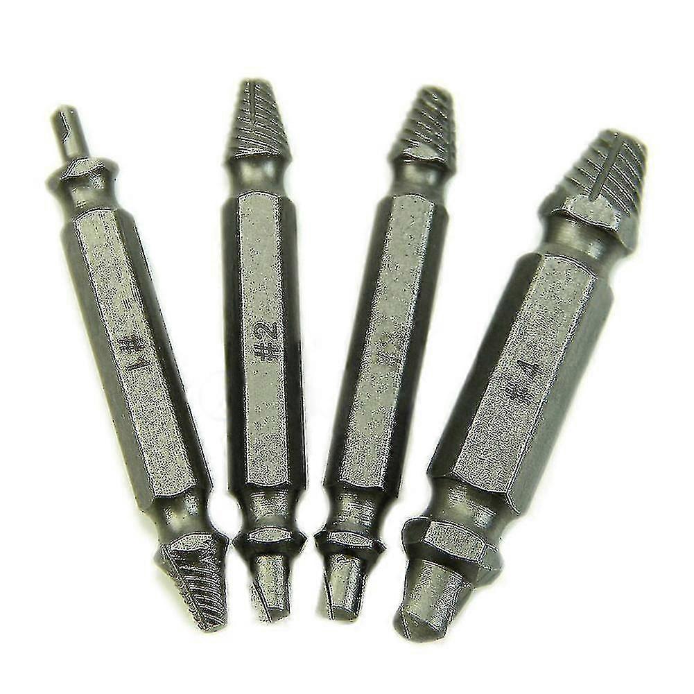 4x Screw Extractor Drill Bits Guide Set Broken Bolt Remover Easy Out #1 #2 #3 #4 PXCL