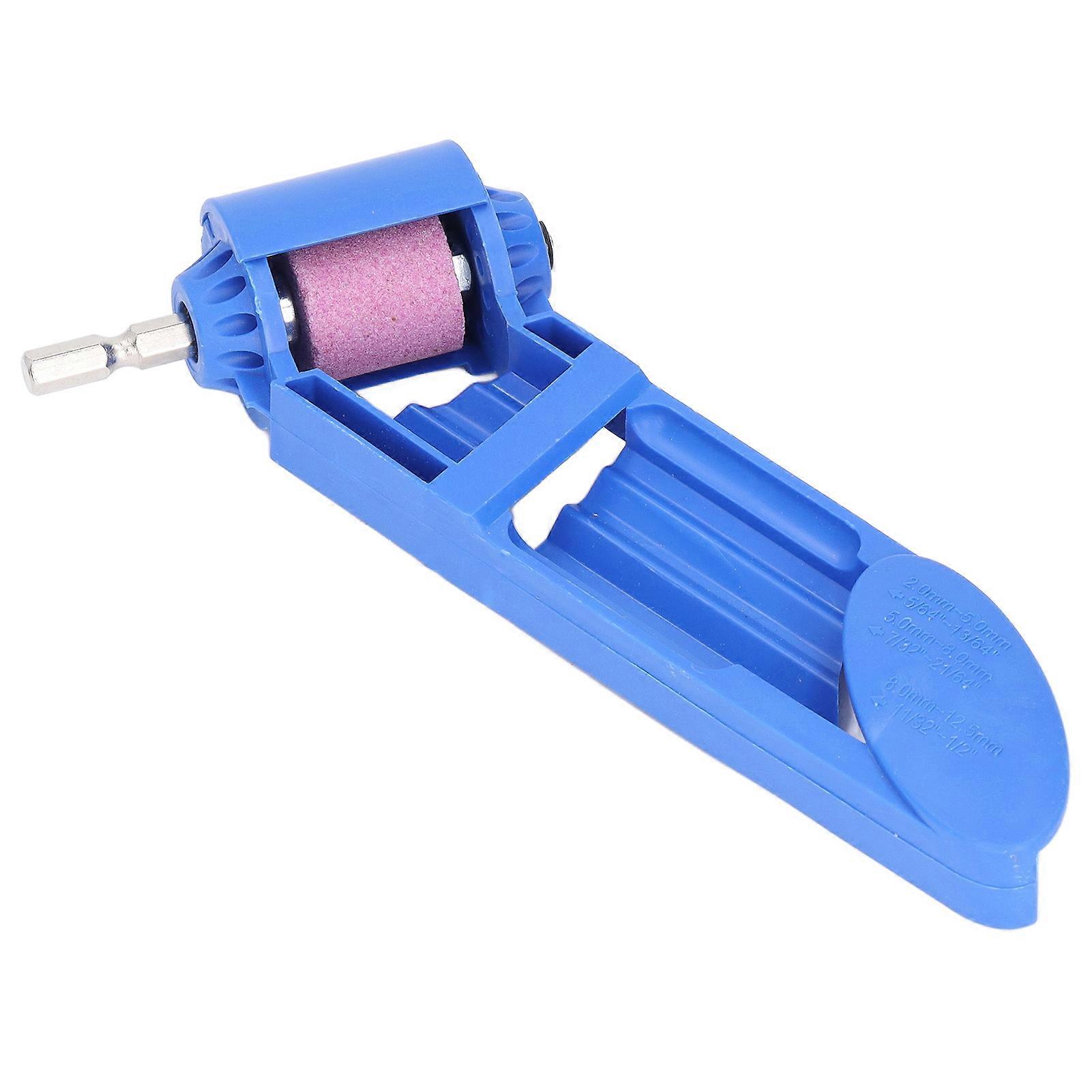 Corundum Bit Sharpener Portable Corundum Grinding Wheel Drill Bit Sharpener compatible Grinder Power Tools Blue