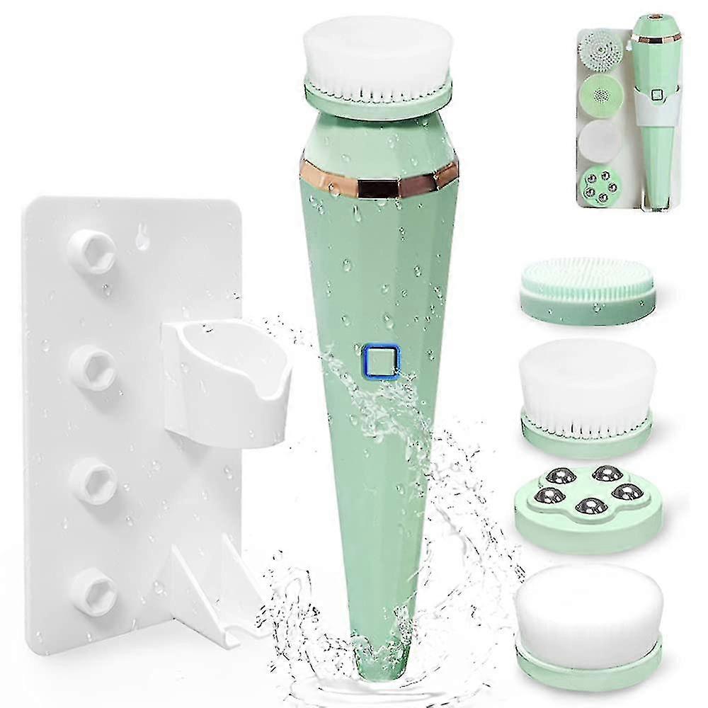 Facial Cleansing Brush, With 4 Face Cleansing Brush Heads, 360 Rotating, Rechargeable Facial Scrub Brush Waterproof, 3 Modes Face Brushes Comp