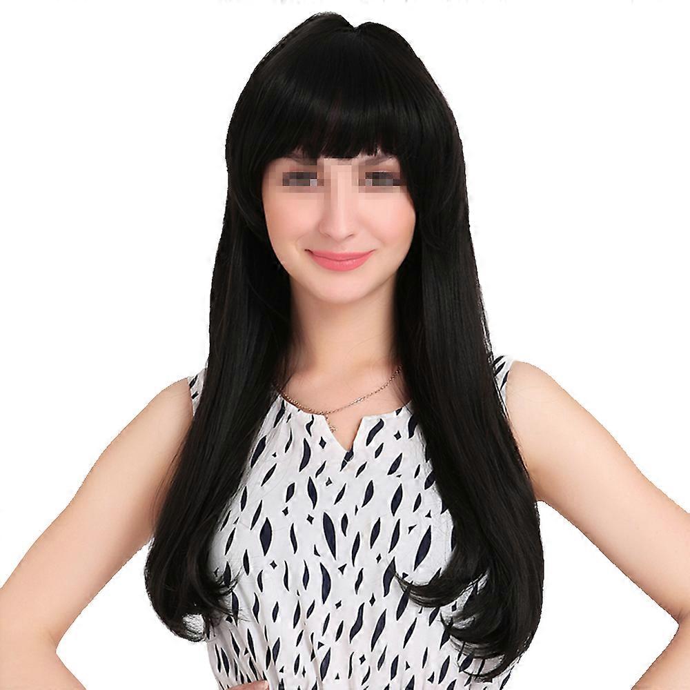 Wig Long Straight Hair Cap