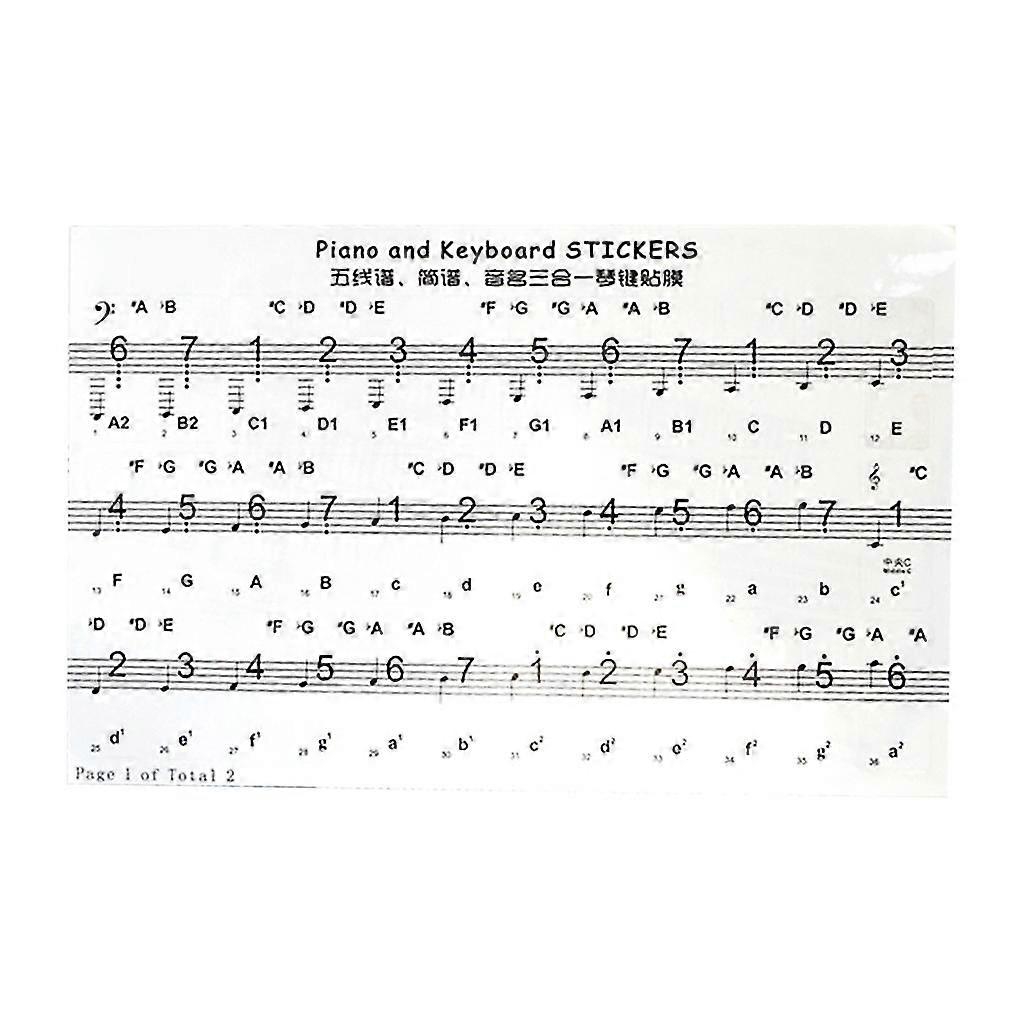 88/61/54 Keys, Music Electronic Piano Note Stickers For Kid Beginner, Removable