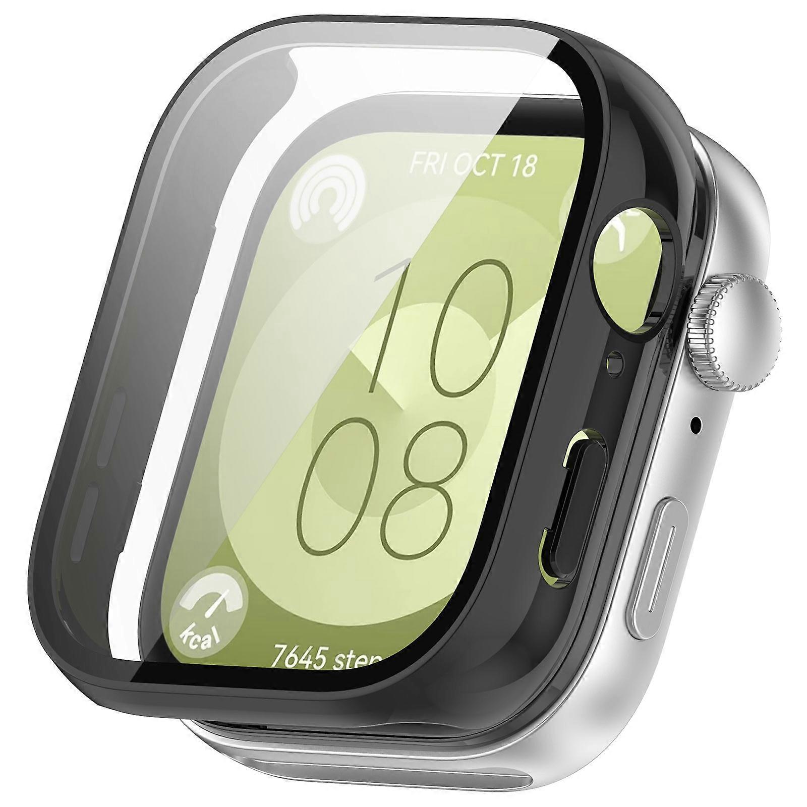 For Huawei Watch Fit 3 Watch Case PC Frame with Tempered Glass Screen Protector