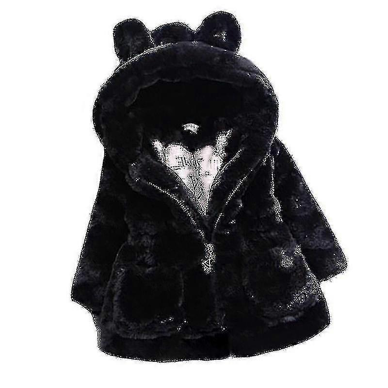 طفل فتاة رقيق فو الفراء مقنعين معطف الصوف سترة الشتاء الدافئ Outwear_x_y F1201