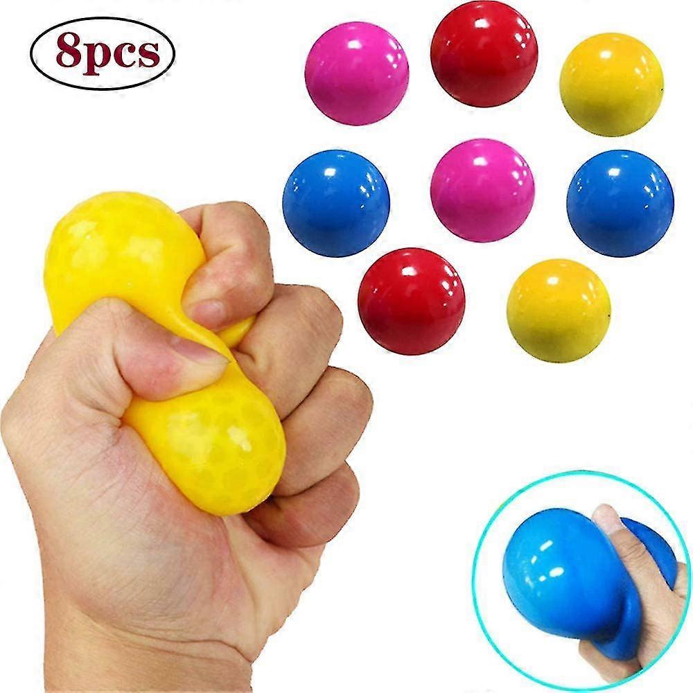 4 Color fluorescente pegajoso objetivo Ballssticky bolas (8pcs)