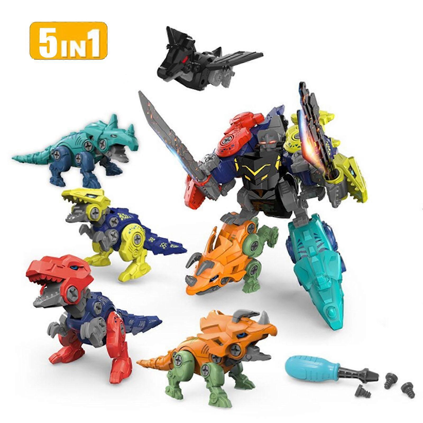 DIY Five In One Removable Dinosaur Toy Set For Boys Screw Assembly For Children Dinosaur Disassembly For Children FLYE242896