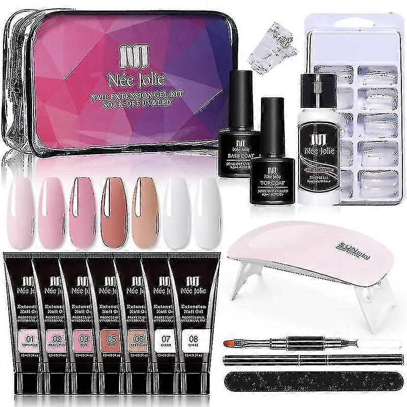 Πολυ UV Gel Kit Όλα για Μανικιούρ Σύνολο Επέκτασης Νυχιών Οικοδόμος λύσεων ολίσθησης Ακρυλικό πολωνικό σχέδιο εργαλείων τέχνης Fingertips - D