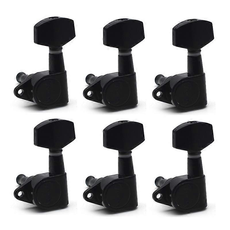 6pcs Guitar Tuning Pegs Tuner Machine Heads with Logo Tuning Peg Machine Head Chrome-Gold-Black