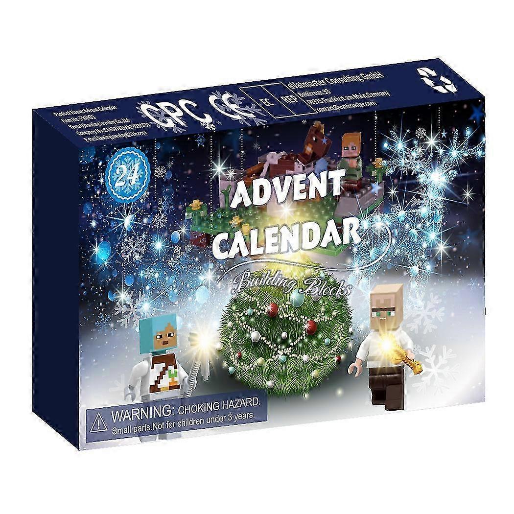 Christmas Advent Calendar 24 digital countdown blind box assembly building blocks pixel robot game children's giftchrui707