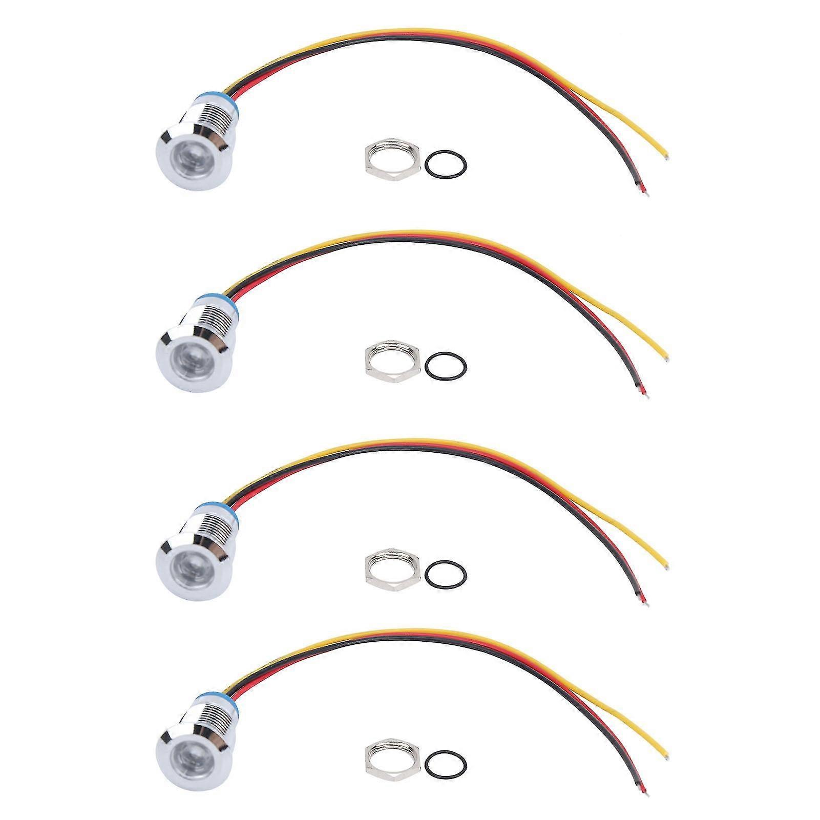 Round LEDs Waterproof 2-Color Indicator Lights Common Cathode 12mm 3-6V (Red Yellow) with 10 x Rubber Pump Piston Rings