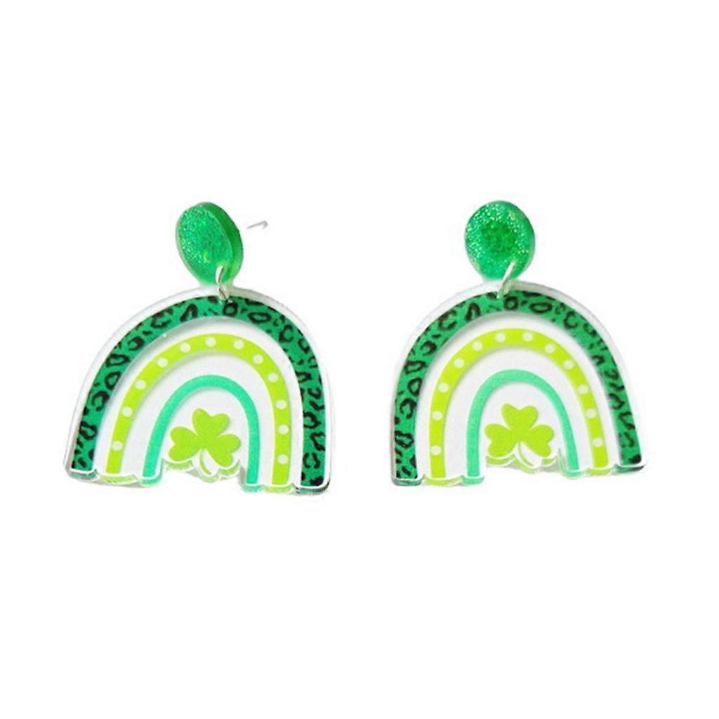 St. Patricks Day Earrings Acrylic Material Beer/Rainbow Shaped Stud Earrings